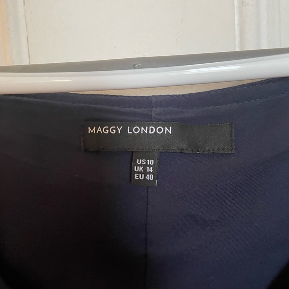 Nordstrom Off the Should Navy Blue Midi Dress Ruffle Detail - Picture 2 of 2